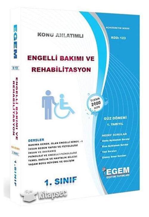 1.SINIF ENGELLİ BAKIM VE REH. 1.YARIYIL GÜZ DÖNEMİ - EGEM YAYINLARI