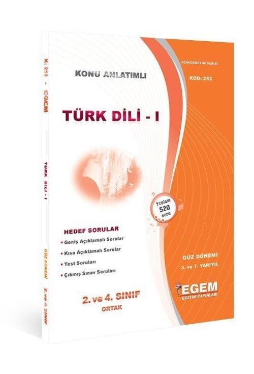 2.SINIF 3.YARIYIL TÜRK DİLİ 1 K.A GÜZ DÖNEMİ - EGEM YAYINLARI