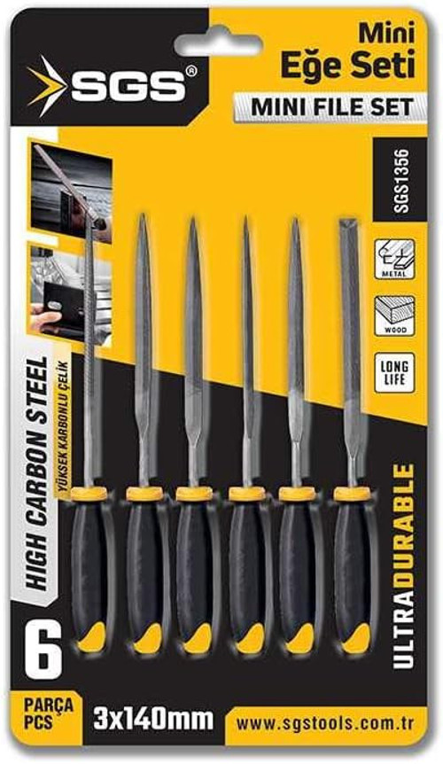 Mini Eğe Seti 6 Parça 3x140 mm SGS1356