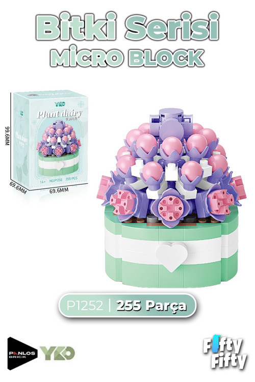 Panlos Micro Block Bitki Serisi 1252 Çiçek Buketi 255 Parça Oyuncak Yapım Seti FFP-1252