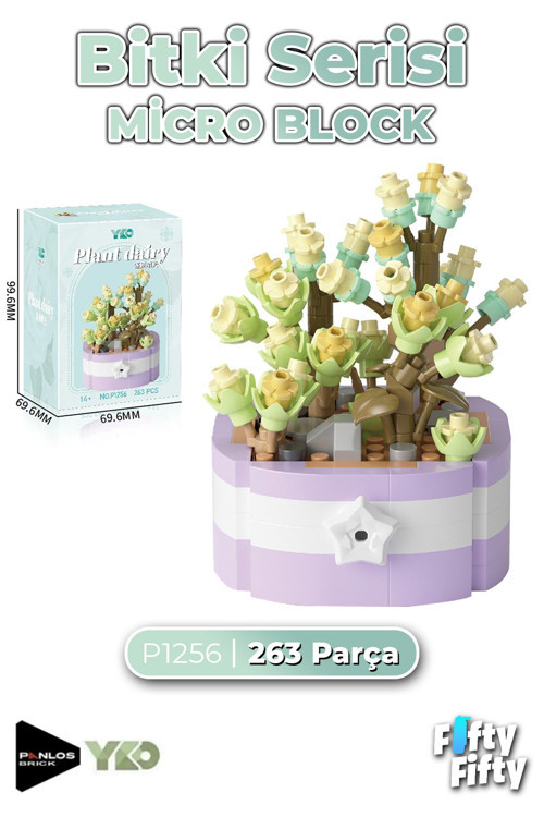 Panlos Micro Block Bitki Serisi 1256 Çiçek Buketi 263 Parça Oyuncak Yapım Seti FFP-1256