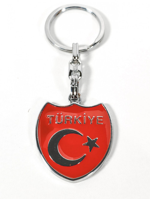 Türkiye Yazılı Ay Yıldız Figürlü Kırmızı Metal Anahtarlık – Sade, Net ve Güçlü Bir Duruş
