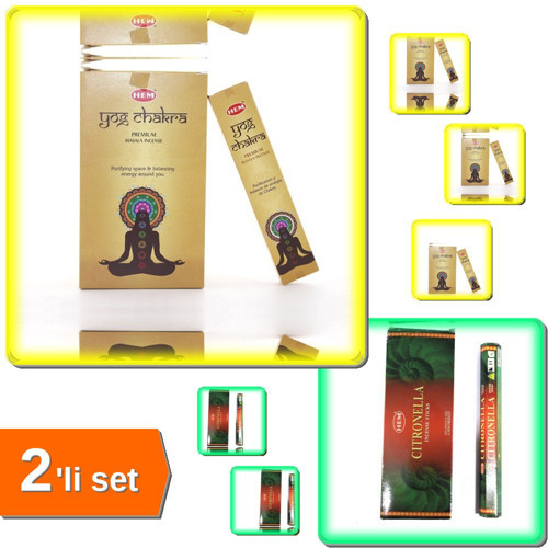Yog Chakra Masala Aromalı Çubuk Tütsü + Precious Citronella Aromalı Çubuk Tütsü - 2li Set B0D0J1