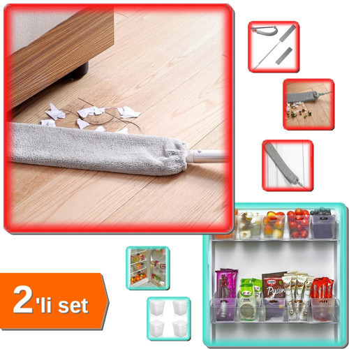 Ulaşılması Zor Yüzeyler İçin Esnek Toz Alma Aparatı + 12 Adet Mini Düzenleyici Kutu - 2li Set C3A2W9