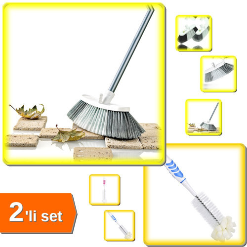 Maxi Oto Yıkama Saplı Temizlik Fırçası + Şişe Temizleme Fırçası - 2li Set J0A4F9
