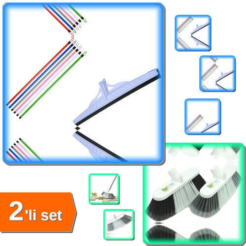 Saplı Çekçek + Battal Oto Fırçası Sapsız + 2li Set - Temizlikte Yeni Bir Deneyim! A3F5B1