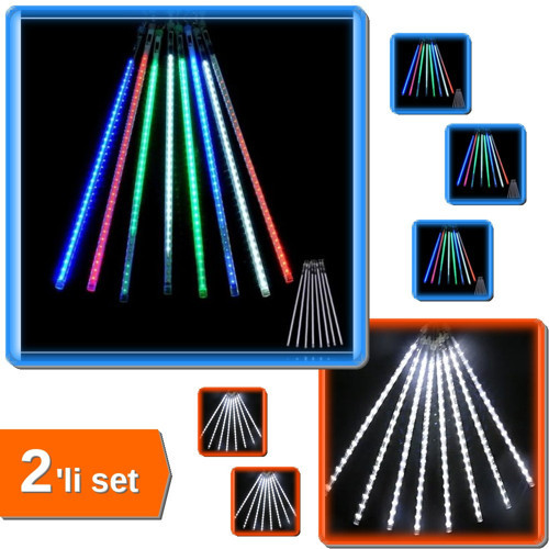 3.2 M Akar Led RGB + 3.2 M Meteor Led Beyaz Işık - Enerji Tasarruflu - 2li Set E7P6L7