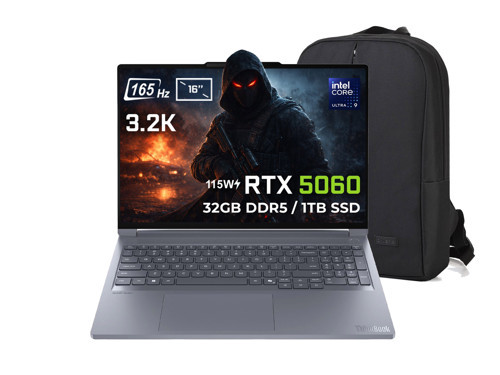ThinkBook 16p G6 IAX 21R0001JTXC18 Intel Core Ultra 9-275HX 32 GB DDR5 2 TB RTX 5060 8GB 115W 16 inç 3.2K 165Hz IPS Windows 11 Pro Gaming Laptop + Çanta