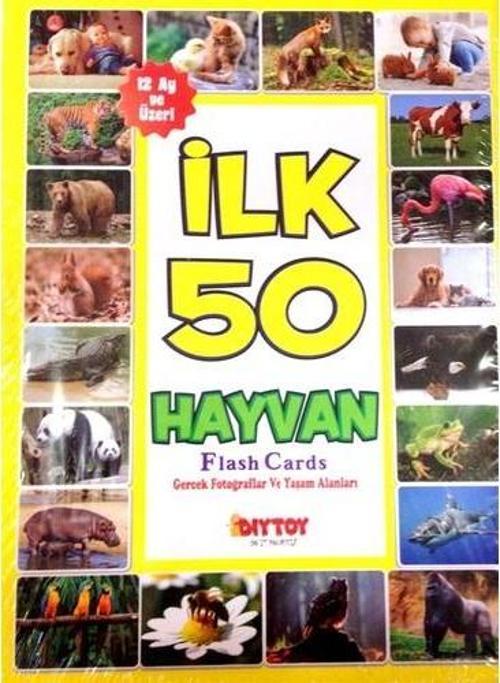 İlk 50 Hayvan Flash Cards Hafıza Kartları Orijinal Ürün