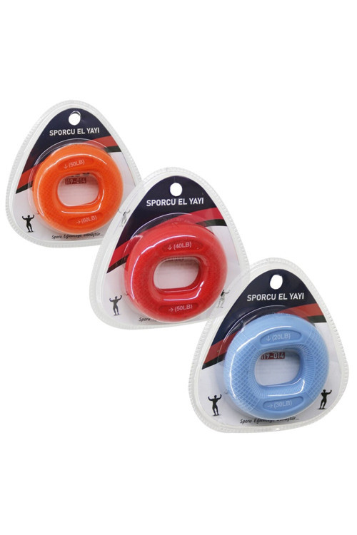 HALKA MODEL RENKLİ SPORCU SİLİKON EL YAYI ÇİFT KULLANIM = 20-30LBS - 40-50LBS - 50-60LBS (4915)