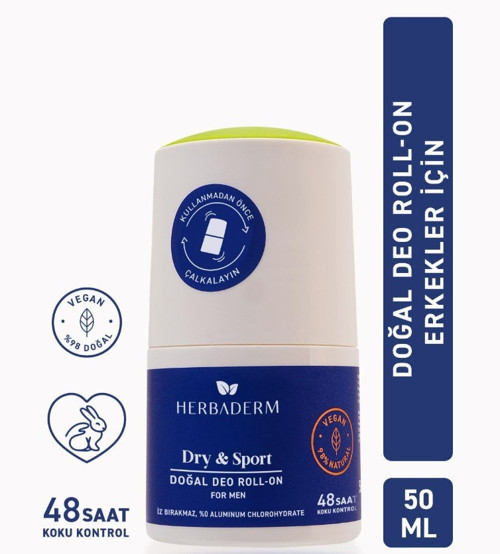 Dry Sport Doğal Deo Roll On For Men 50 ml