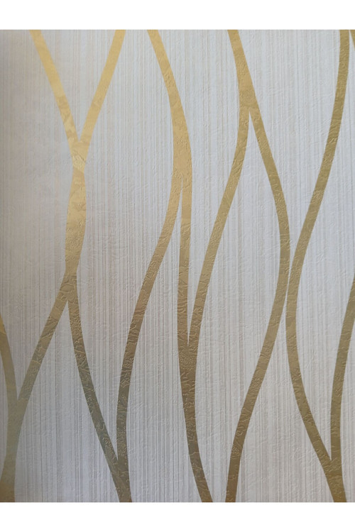 Elips Desenli Gold Duvar Kağıdı 5m2