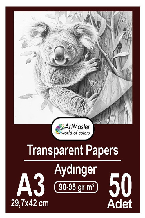 Aydınger Kağıdı A3 90-95 gr Eskiz Kağıdı 50 Adet Artmaster Aydınger Kağıt 29,7x42 cm Buzlu Mumlu Kağıt Çizim Kağıdı