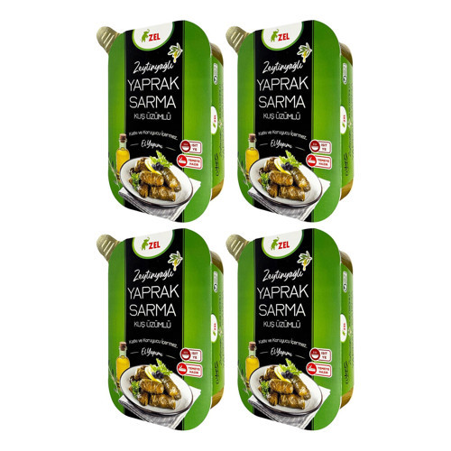 Zeytinyağlı Yaprak Sarma Kuş Üzümlü 200 gr x 4 Adet