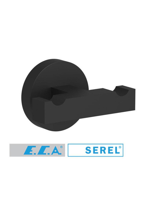 Serel Rita İkili Askılık Havluluk Mat Siyah 140112006S