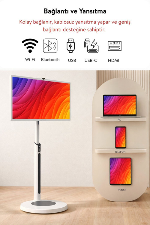 32 inç 80 Ekran Full HD IPS Android 13.0 Dokunmatik Smart Taşınabilir Monitör