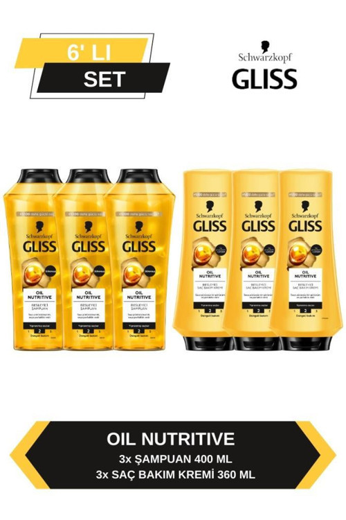 Oil Nutritive Şampuan 400ml x 3 + Saç Kremi 360ml x 3