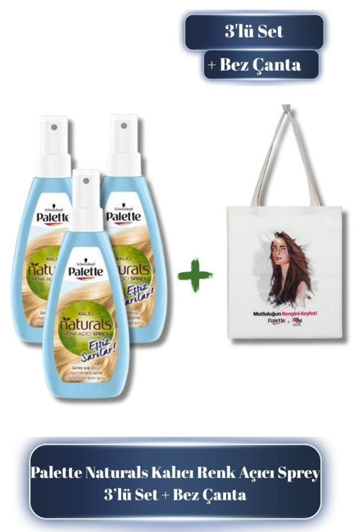 Kalıcı Doğal Renkler Renk Açıcı Sprey Saç Boyası x3 - Çanta