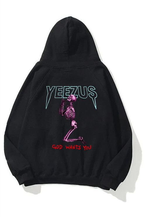 Unisex God Wants You Yeezus Siyah Sweatshirt Hoodie