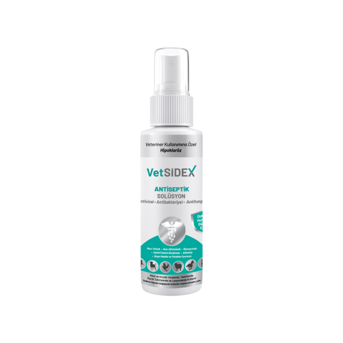 Vetsidex 100 ml Antiseptik Solüsyon – Kedi, Köpek ve Tüm Hayvanlar İçin Bakım & Hijyen Dezenfektan