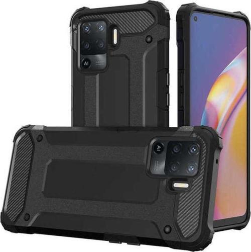 Oppo Reno 5 Lite Kapak Çift Katmanlı Zırh Tank Kılıf - Siyah