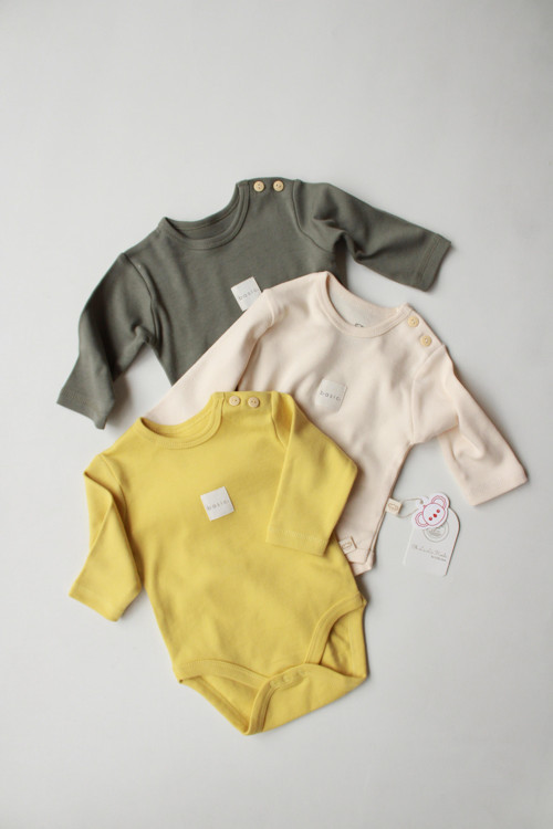 3lü Basic Uzun Kollu Çıt Çıtlı Body Zıbın Model 8