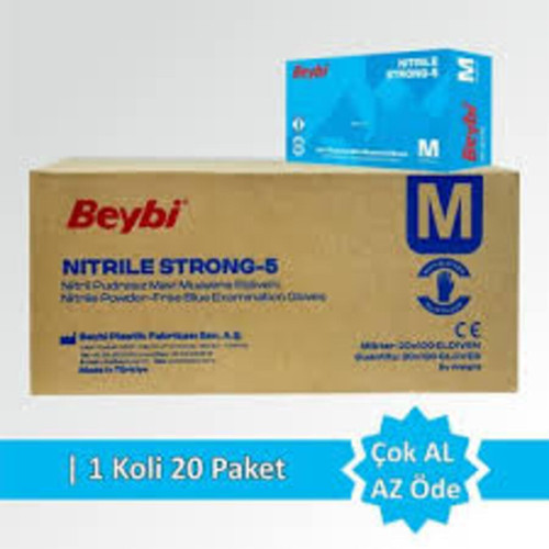 1 Koli (20 Paket) M (Medium) Beden Pudralı Lateks Beyaz Muayene Eldiveni