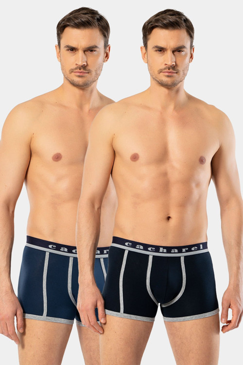 Erkek 2'li Biyeli Boxer 1322/Lacivert-İndigo