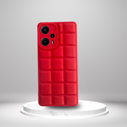 Xiaomi Poco F5 5G Uyumlu Silikon Madlen Case Kirmizi