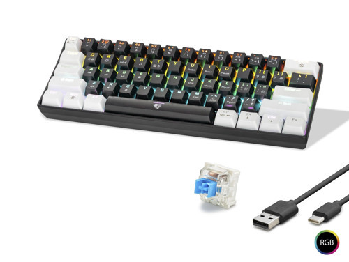 Gaming Mekanik Rgb Klavye Blue Switch - Siyah Beyaz MF1701BW