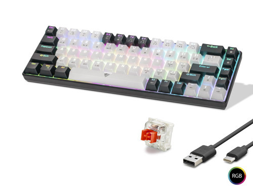 Gaming Mekanik Klavye Tri Mod Rgb Red Switch - Beyaz Siyah MF1703W
