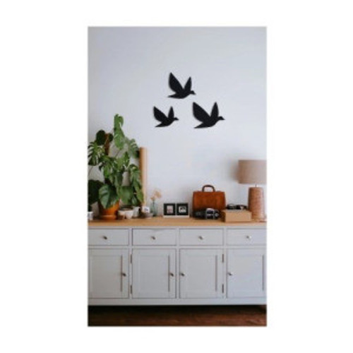 Wall Art Home Üç Kuş Metal Tablo 24x20