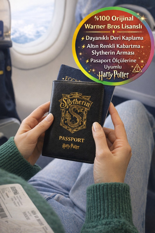 Harry Potter Slytherin Pasaport Kılıfı Lisanslı Deri Warner Bros Wizarding World Hogwarts