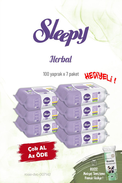 Herbal 7 Paket Kişisel Bakım Havlusu 100'lü ve Rosie