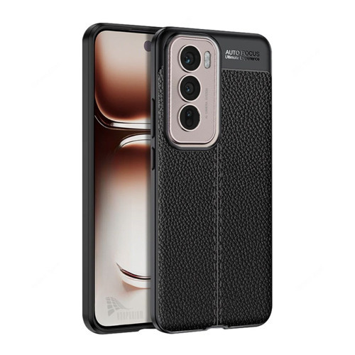 Oppo Reno 12 Uyumlu Silikon Kılıf Deri Desenli Darbe Emici Autofocus Kapak