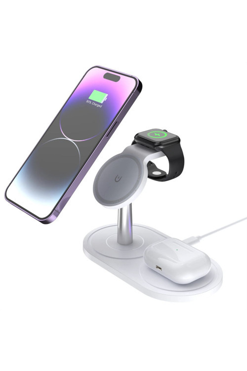 Lobo 15W 3İn1 Mıknatıslı Wireless Sarj Standı