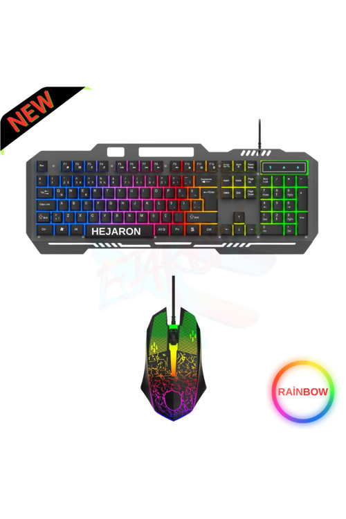 Lobo Rainbow Oyuncu Klavye Mouse Seti Usb Girişli Kablolu 2İn1 Gaming Set