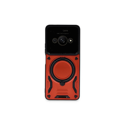 Xiaomi Poco C61 Kılıf Joy Lens Standlı Kapak - Kırmızı