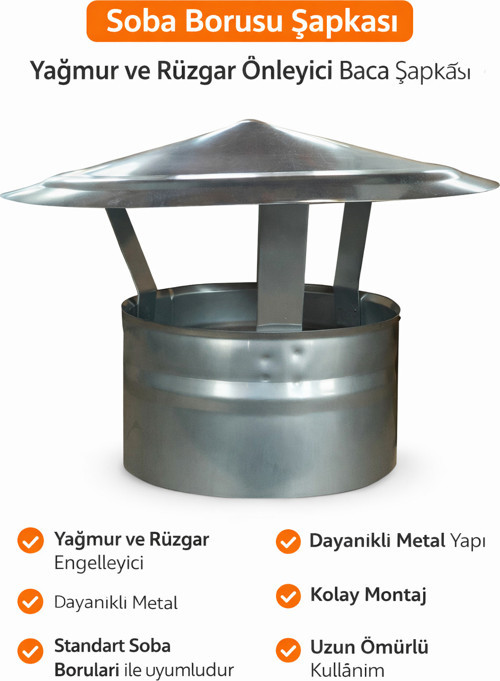 Soba Borusu Şapkası – Yağmur Ve Rüzgar Önleyici Baca Şapkası