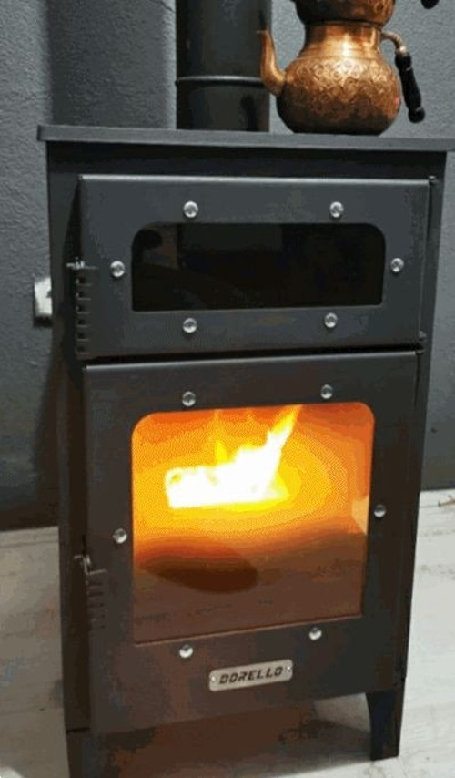Kuzine Pelet Sobası Firinli Pelet Sobası 005 Model Fırınlı Kuzine