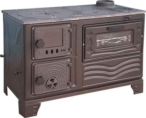 Mat Siyah Mf65 Model Soba Kuzine Soba 40 Cm Fırınlı Soba