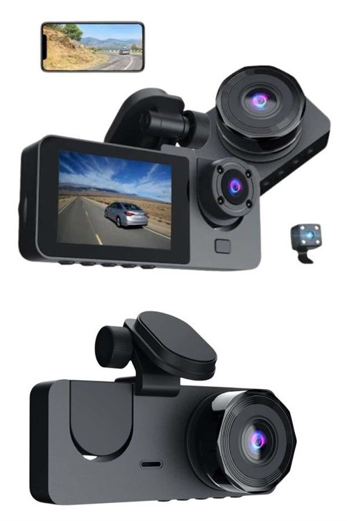 tekno 3 Kameralı 2 İnç 1080P Araç İçi Kamera Sürüş Kamerası CarPlay 2026