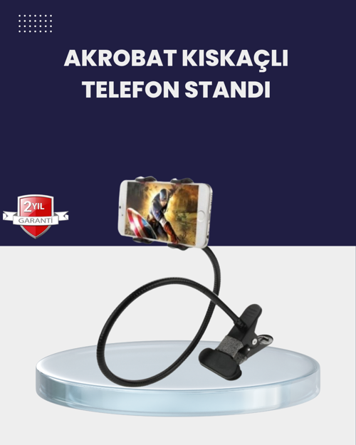 tekno Güçlü Mandallı Akrobat Telefon Tutucu Masa Araç Uyumlu 2026