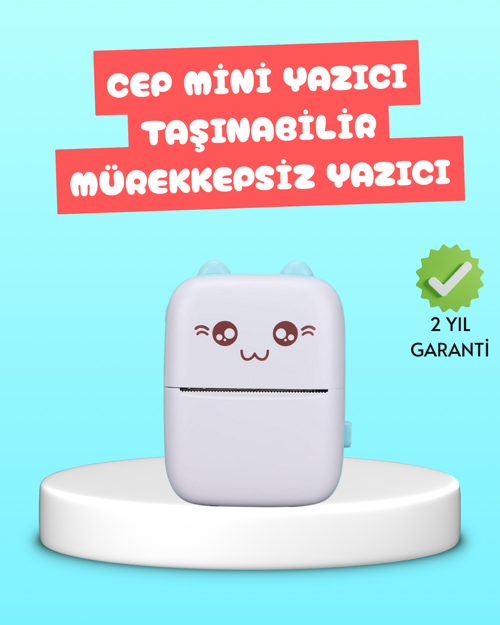 tekno Mini Termal Yazıcı Kablosuz Taşınabilir Bluetooth Bağlantılı 200 DPI 2026