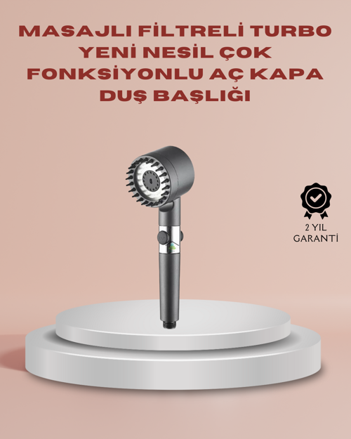 tekno Filtreli Masaj Özellikli Duş Başlığı Aç Kapa Tuşlu 2026