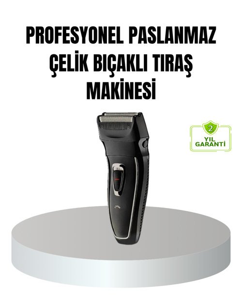 tekno Profesyonel Şarjlı Saç ve Sakal Tıraş Makinesi – Çelik Bıçaklı, Ayarlanabilir Başl