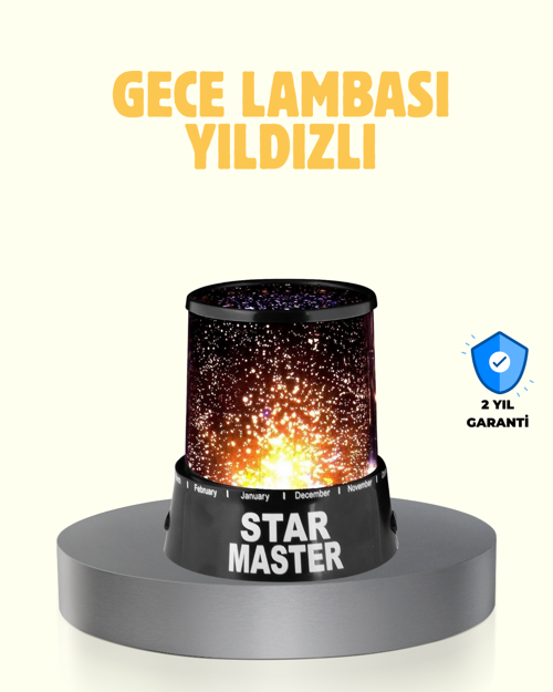 tekno LED Renk Değiştiren Yıldız Projektör Galaxy Efektli Gece Lambası 2026