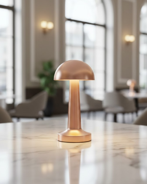 tekno Şarjlı LED Masa Lambası 3 Kademe Dokunmatik Bronz Modern Tasarım 2026