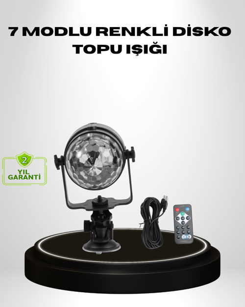 tekno Ritme Duyarlı LED Disko Topu – Renkli Işık Gösterili Parti Lambası 2026