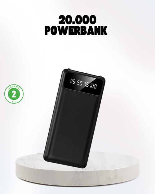 tekno Çoklu Güvenlik Korumalı 20.000 mAh Powerbank Fener Özellikli 2026